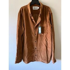 Alpine Design Men's Corduroy Button Down Brown Khaki XXL NWT